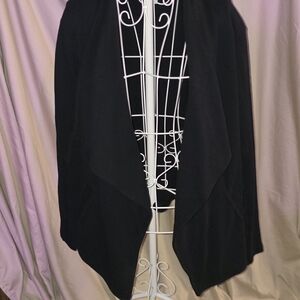 Women's Draped Open-Front Sweater Cardigan - Black 1X